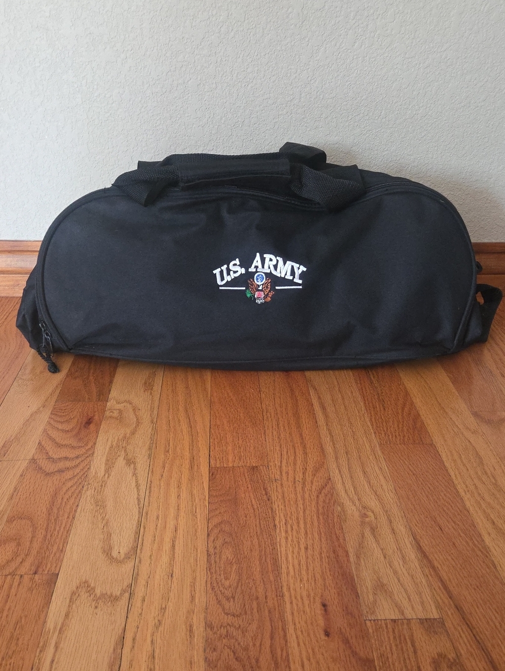 U.S. Army Black Canvas Duffel Bag with Logo